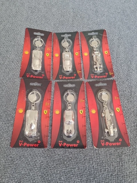 Shell Gasoline Key Ring FERRARI OFFICIAL SHELL V-Power Collectable Keyring New on Card X 6 ...