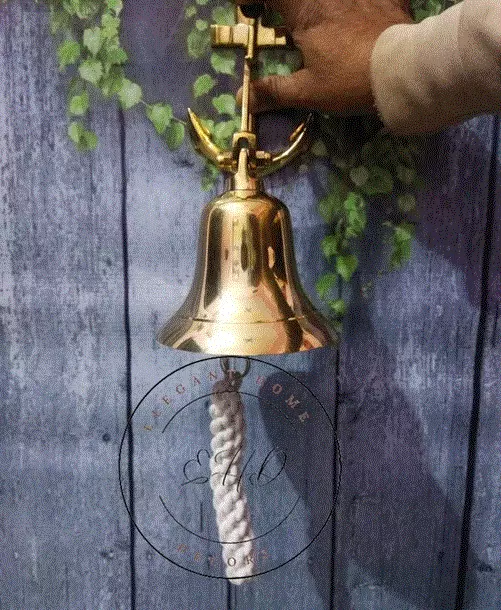 Vintage Brass Ship Bell 5'' - Nautical Decoration for Home, Garden, and Office S