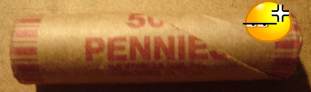 Lincoln Wheat Penny   Wheat Cent Roll Capped with Silver Barber Dimes