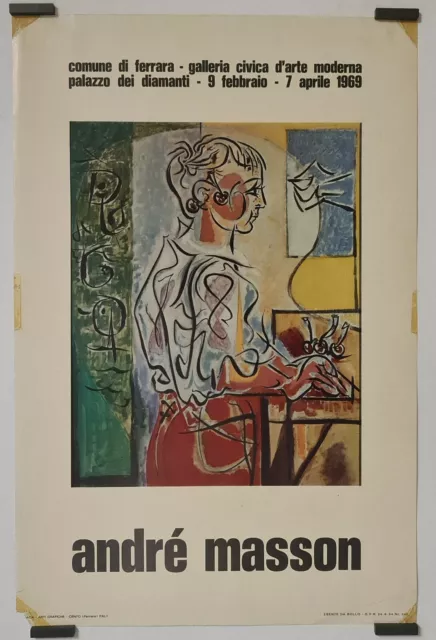Masson André	Palazzo dei Diamanti 1969 Affiche Originale Exposition Abstrait