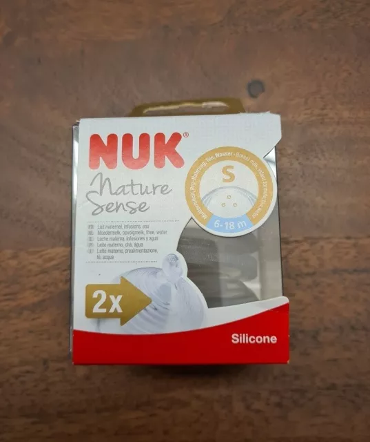 NUK Sauger Nature Sense für Trinkflaschen Silikon Gr. 2 S 6-18 M neu