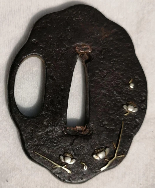 Antique TSUBA Katana Japanese Samurai Sword Guard Parts Koshirae #851