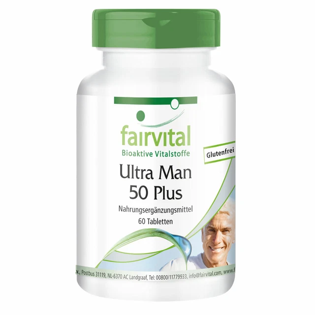ULTRA MAN 50 Plus 60 Tabletten Multivitamin mit über 50 Vitalstoffen ...