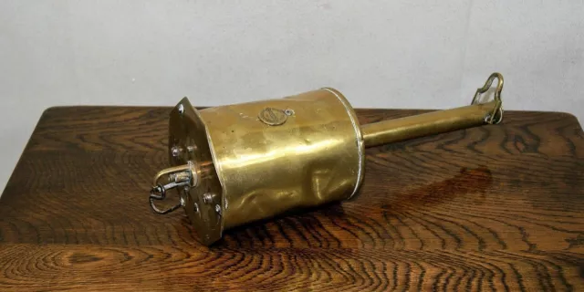 Antique C19th Windup Clockwork Salter Brass Windup Roasting Spit Bottle Jack