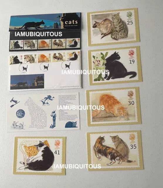 ROYAL MAIL PRESENTATION PACK CATS BUNDLE  GB. Free postage