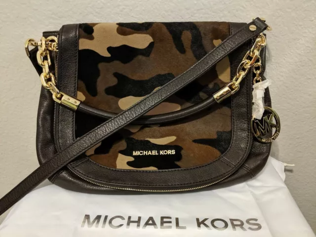 Michael Kors Stanthorpe Medium Convertible Camo Leather Shoulder Bag