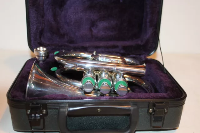 Japan Silver Pocket Bb Trumpet with Case & New Unused Mouthpiece  Mint Condition