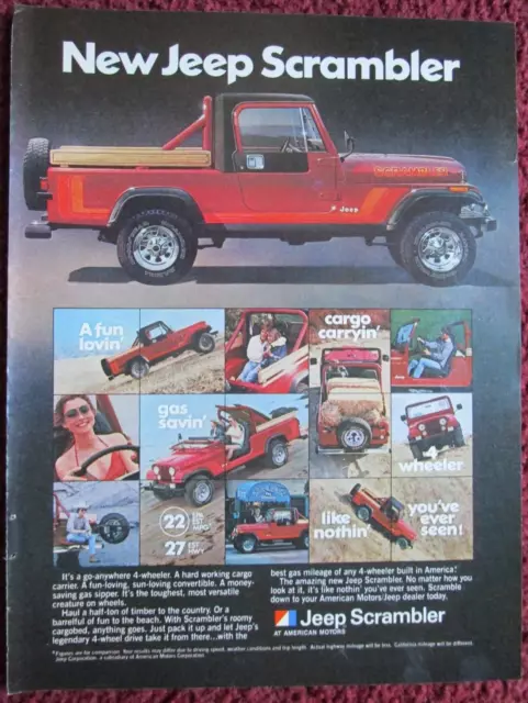 1981 AMC JEEP SCRAMBLER Print Ad ~ 4WD Like Nothing You've Ever Seen