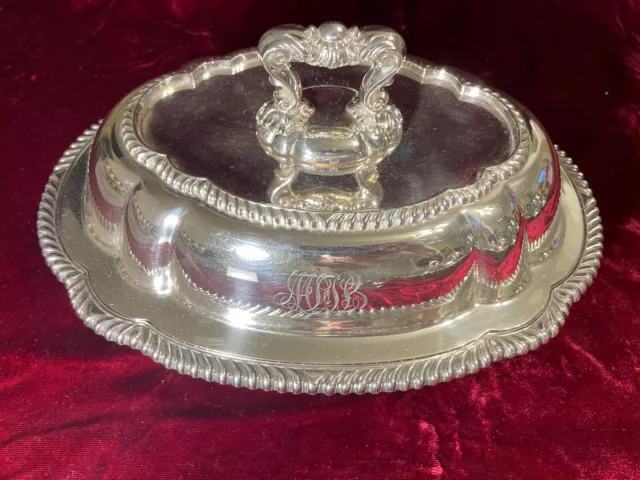 GORHAM circa 1911 - ROYAL STYLE SILVER DOUBLE ENTREE COVERED SERVER SERVING TRAY