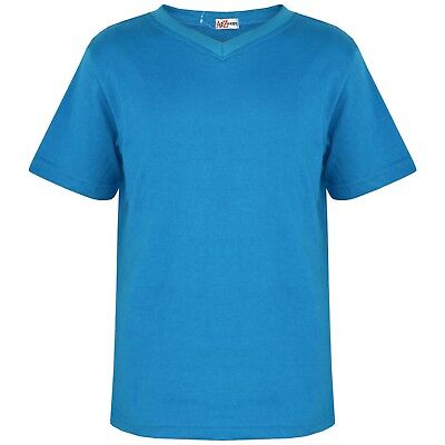 Bambini Ragazzi Blu Designer 100% Cotone T-Shirt Tee Ringspun T-Shirt 2-13 Anni