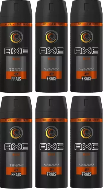 6Pz Axe Musk Deodorante Spray Corpo 150Ml Dedorante Uomo Deo Body