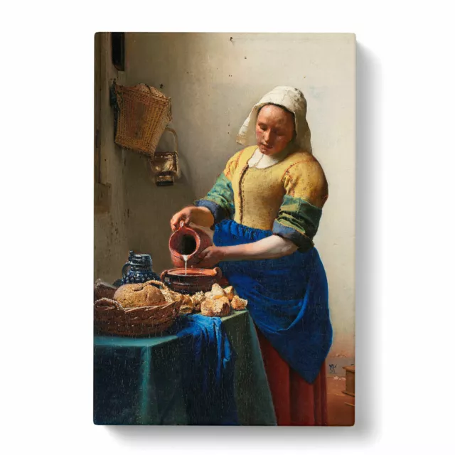 The Milkmaid By Johannes Vermeer Canvas Wall Art Print Framed Picture Home Decor 2