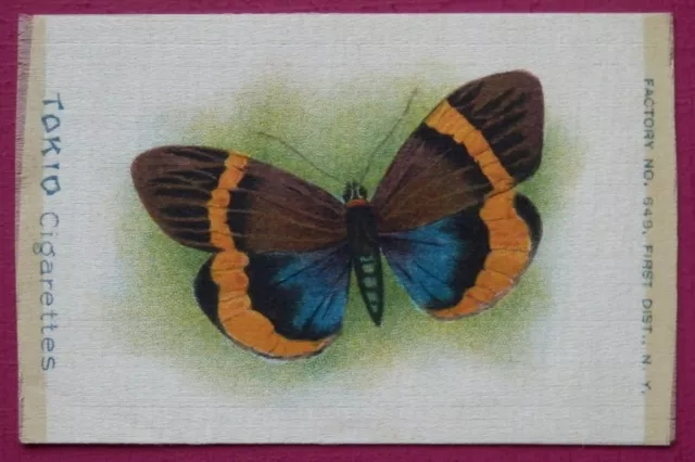 BUTTERFLIES and MOTHS Set 2Aa Blue American Tobacco SILK issued c1910 TOP GRADE