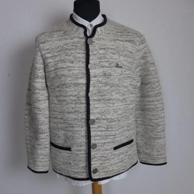 "Capricorno" giacca tradizionale uomo lana vergine Janker taglia 26 bianca nera"