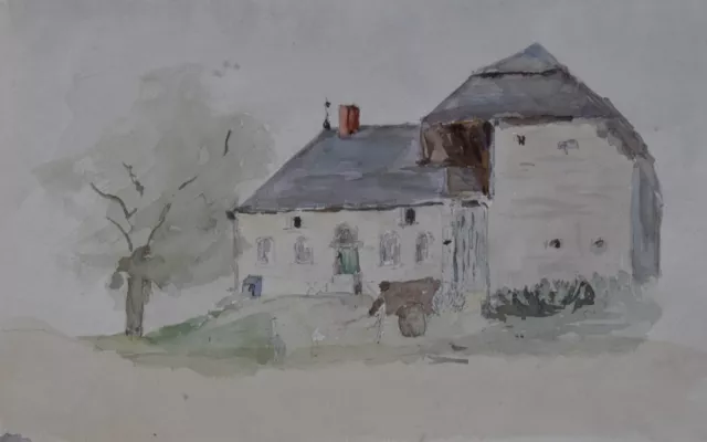 Pierre-Adhémar Marquant-Vogel (1827-1903) - aquarelle (01) - maison de maître