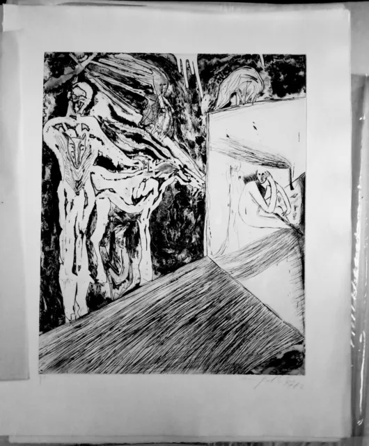 Paladino Mimmo. Acquaforte, acquatinta 1982 cm.79x65. Copia Pd'A. Grafica Uno