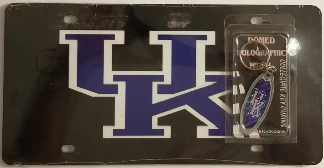 University of Kentucky Mirror Laser Acrylic License Plate, Tag - Key Chain Combo