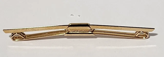 Vintage Collar Stay Bar Clasp Clip Gold Tone Minimalist Thin