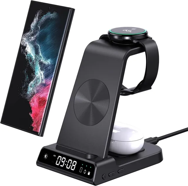 Wireless Charger for Samsung 3 in 1 Charging Station for Samsung S23 Ultra/S23