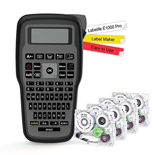 Labelife Label Maker Machine with Tape Portable Handheld Label Printer E1000 ...