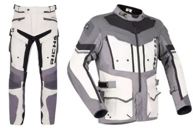 Richa Infinito 2 Adventure Moto Aquashell Grigio Giacca e Pantaloni Set