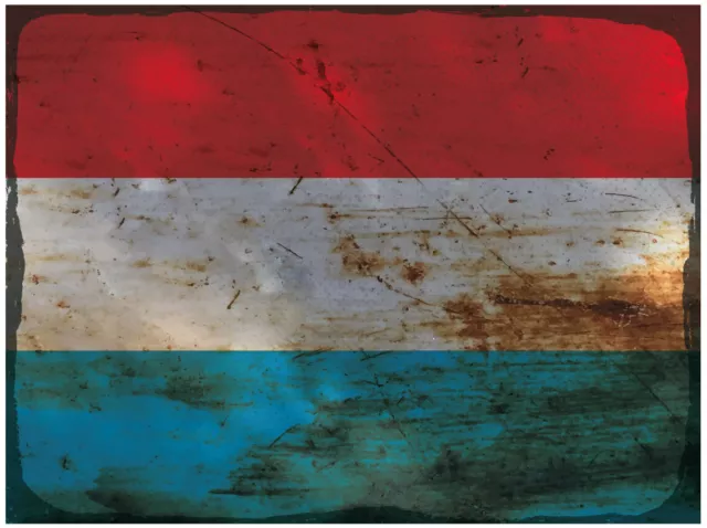 Ontrada Blechschild 20x30cm gewölbt Luxemburg Flag Luxembourg Rost Schild