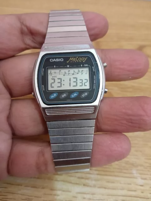 Vintage Casio Watch M-15 Digital Melody Musical Alarm Japan Men