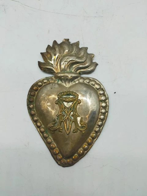 ex voto  grazia ricevuta cuore Argento   XIX secolo -EX VOTE SILVER HEART