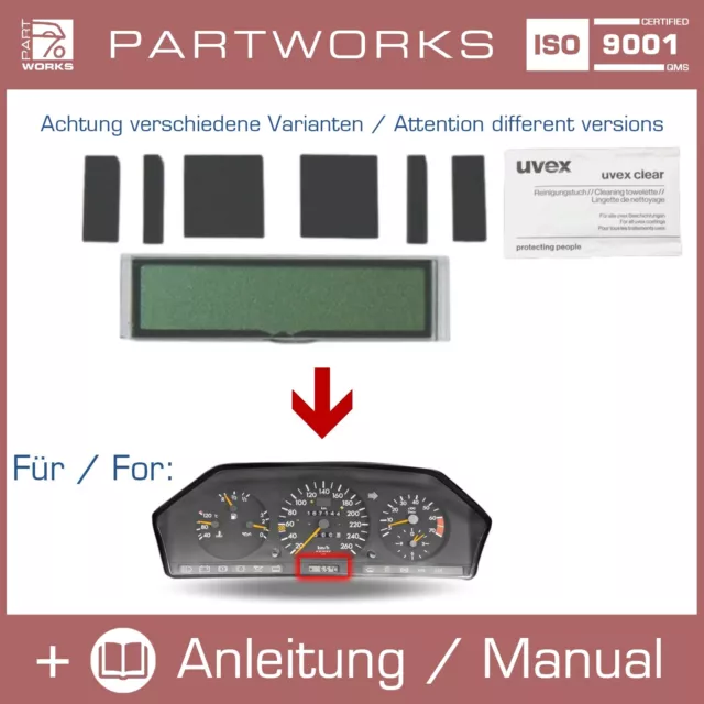 Display Außentemperaturanzeige für  MERCEDES S-Klasse W126 Tacho ATA 10-Polig