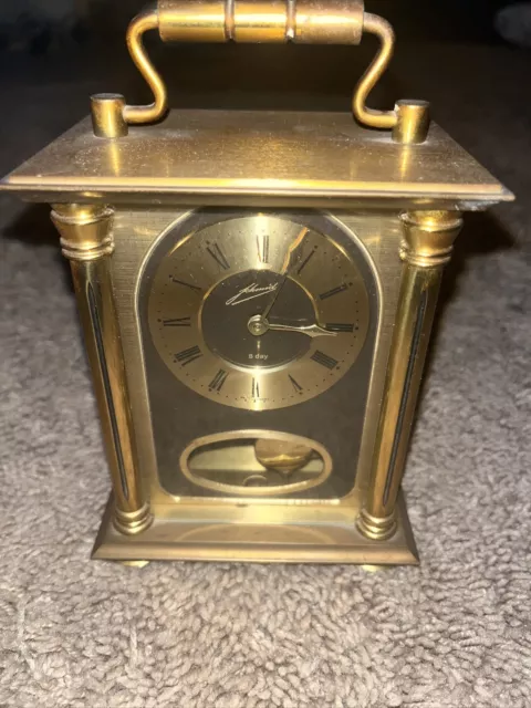 Vintage Schmid West German 8 Day Shelf Clock. Clockwork Mechanism. Working ! Vintage Schmid West German 8 Day Shelf Clock. Clockwork Mechanism. Working !