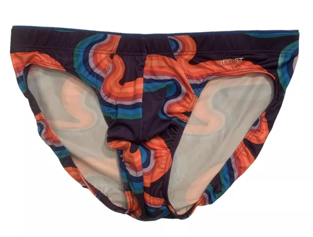 2xist 2(x)ist Navy Rainbow Pride Sliq Micro Brief Medium M