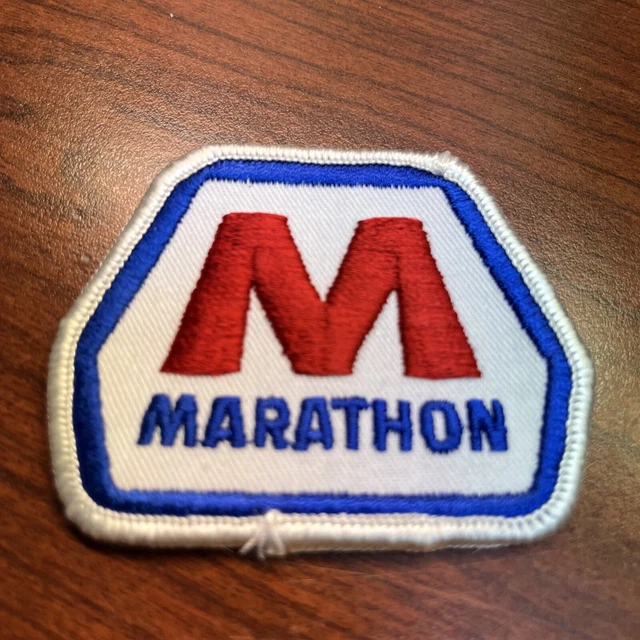 Vintage MARATHON Oil Gas Automotive Logo Sew-On Patch