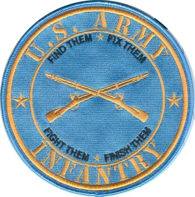 US Army Infantry embroidered patch - 5" in diameter, wax back - Army Grunt 11B