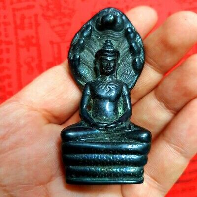 Phra Buddha Naga Leklai Statue Talisman Khmer Figure Holy Thai Buddhist Amulet