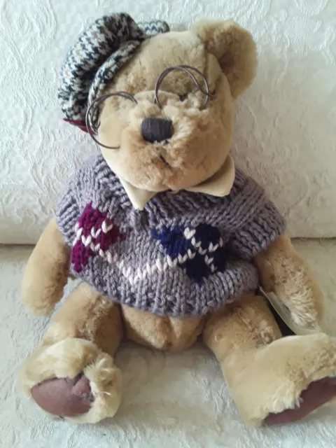 Brass Button Bears Plush 10" Teddy Sherwood Glasses Sweater Bear of Long Life 96