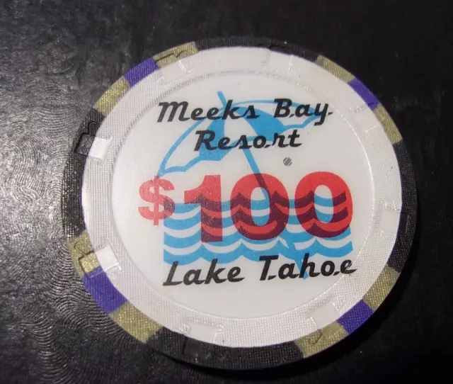 MEEKS BAY RESORT CASINO $100 casino gaming poker chip - Lake Tahoe, NV