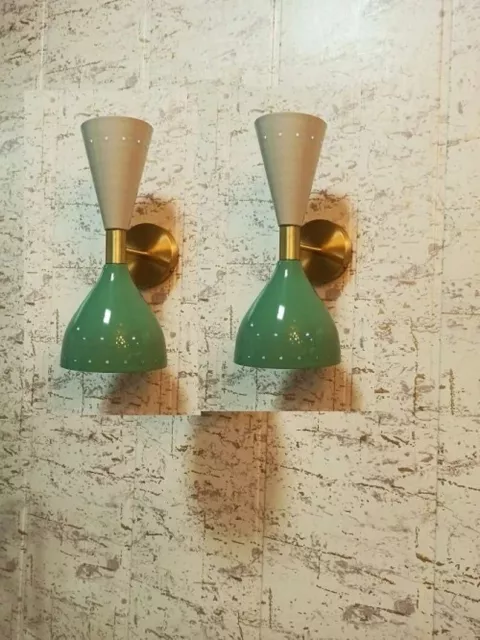 Italiyan Sconce Light - Wall Lamp - Raw Brass Finish - Mid Century -2 Wall Light