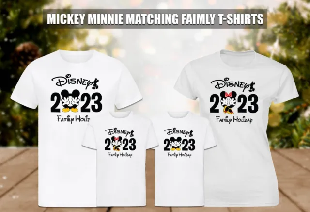 Neu T-Shirt Erwachsene & Kinder passend zu Familie Disney Urlaub Tops 2023 Mickey Mouse