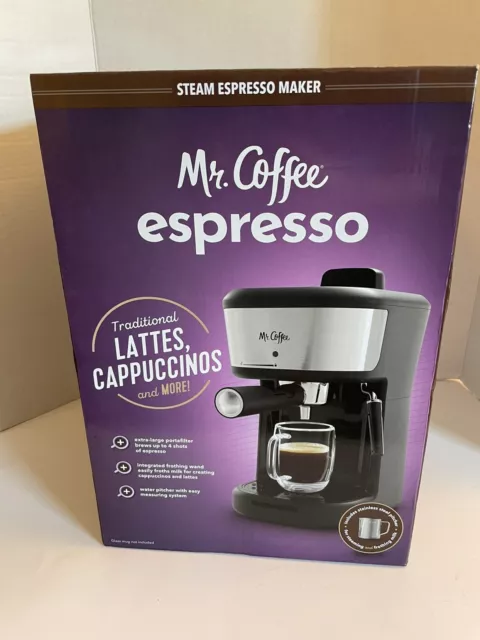 Mr. Coffee® 4-Shot Steam Espresso, Cappuccino, and Latte Maker