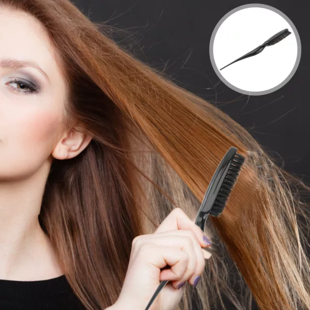 Hair Bristle Brush Teasing Comb with Rat Tail Smoothing Pick Salon Miss