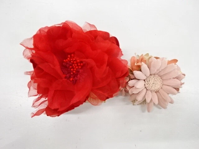 6141462: Japanese Kimono / Vintage Flower Hair Accessory / Set Of 2