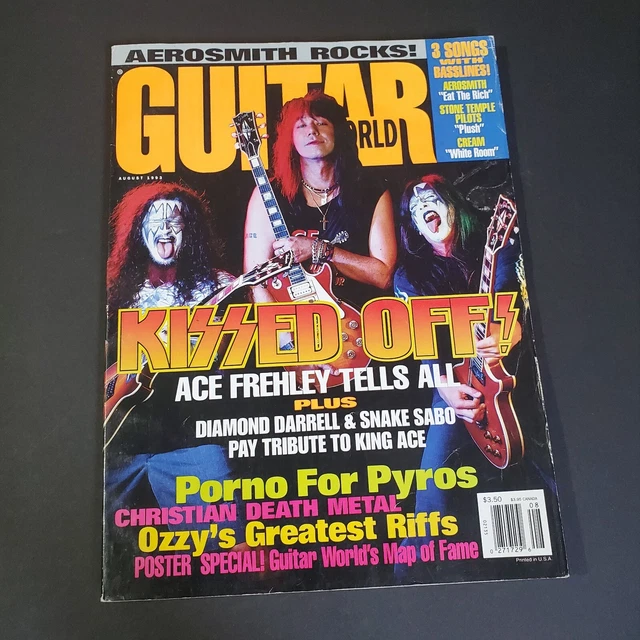 GUITAR WORLD MAGAZINE Aug 1993 Ace Frehley £6.30 PicClick UK