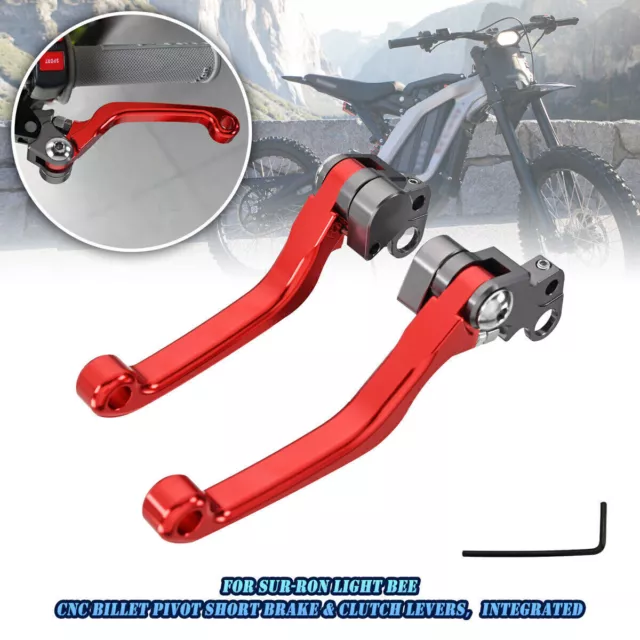 RED Billet Pivot Short Brake & Clutch Levers For Sur-Ron Light Bee X for Segway