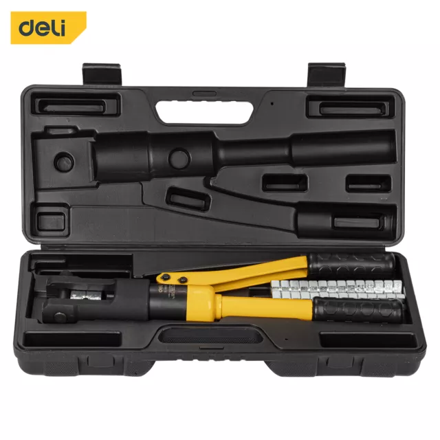 70KN 10-120mm² Hydraulic Crimper Electric Wire Cable Crimping Tool Kit 7 Dies