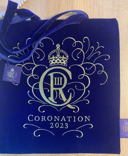 Royal Collection Trust King Charles III Tote Bag Coronation Velvet Purple Gold