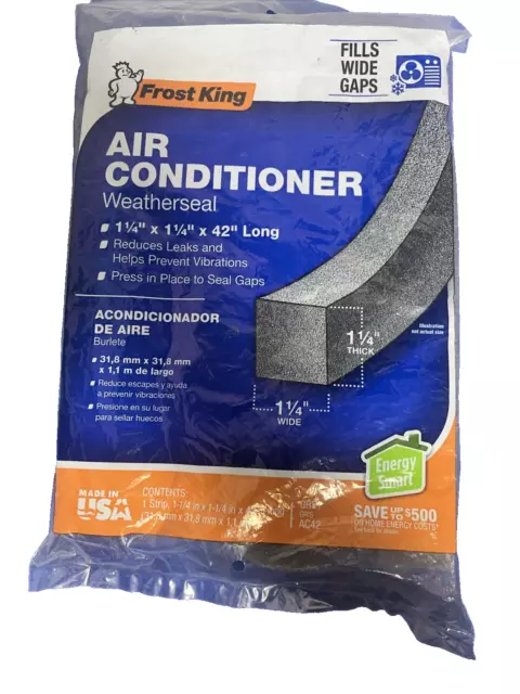 Frost King Air Conditioner Weatherseal AC42 Gray Foam 1-1/4" x 1-1/4" x 42"