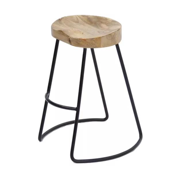 30" Wooden Saddle Seat Barstool Camel - The Urban Port