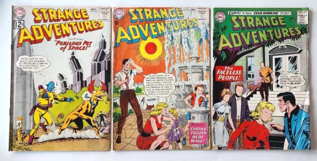 Lot of 3 Strange Adventures Comics 146 161 176 (DC 1960s) Silver Age