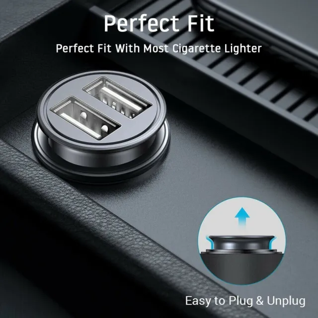 Caricabatterie per auto doppio USB compatto ed efficiente alimenta i tuoi dispositivi ovunque