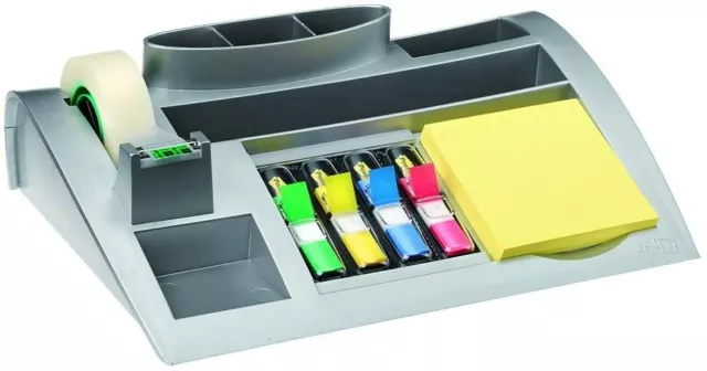 Post-it Tisch-Organizer silber-metallic Schreibtisch Organizer mit 7 Fächern C50